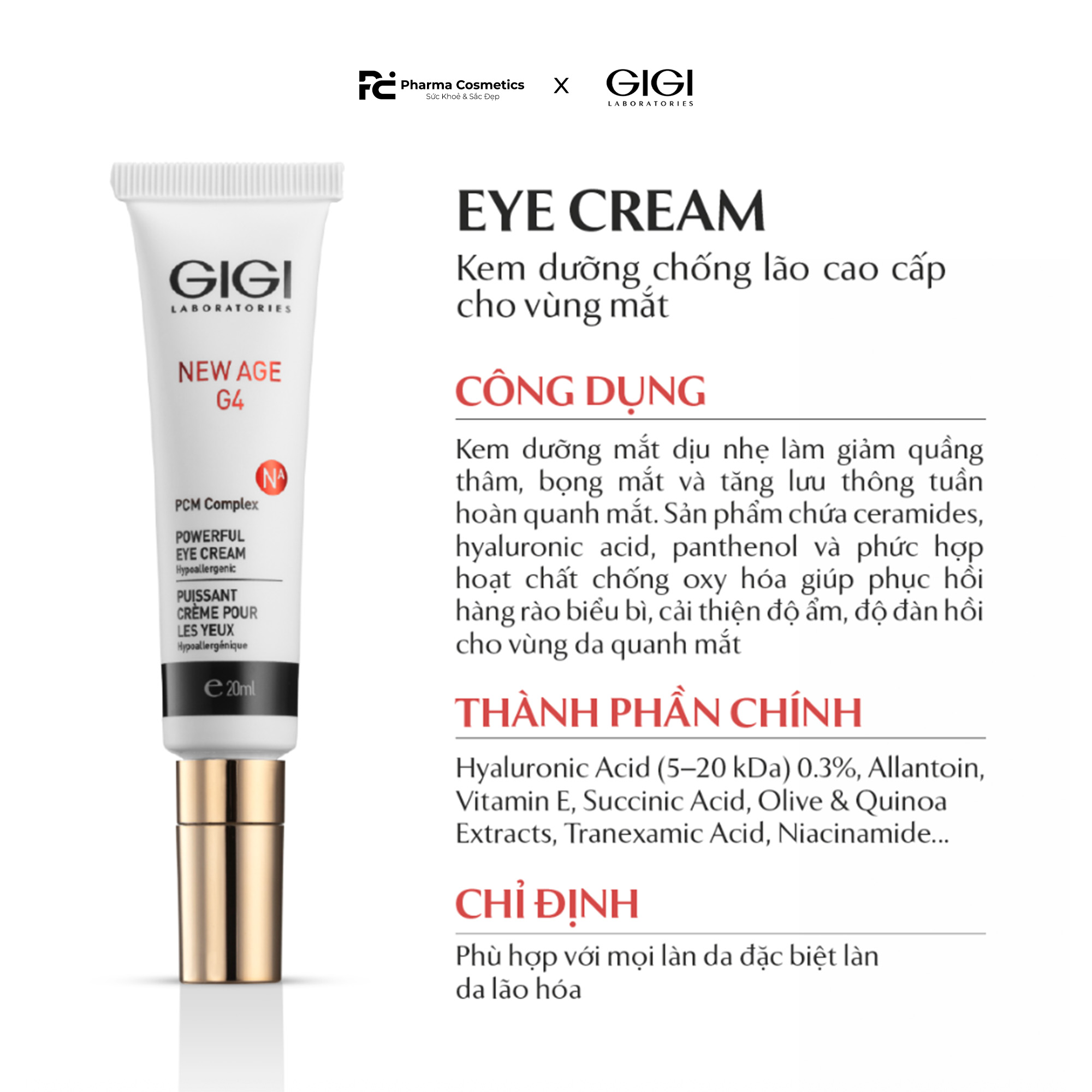 GIGI NEW AGE G4 EYE CREAM / KEM DƯỠNG CHỐNG LÃO HOÁ CAO CẤP DÀNH RIÊNG CHO VÙNG MẮT 