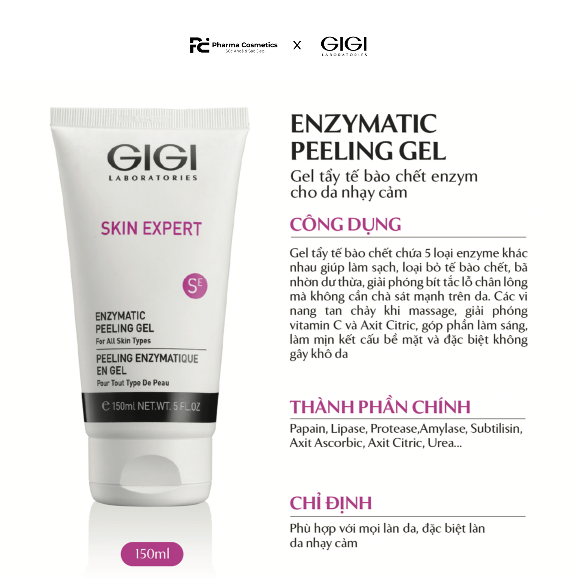 GIGI SKIN EXPERT ENZYMATIC PEELING GEL / GEL TẨY TẾ BÀO CHẾT GIÚP SẠCH SÂU VÀ LÀM SÁNG DA 