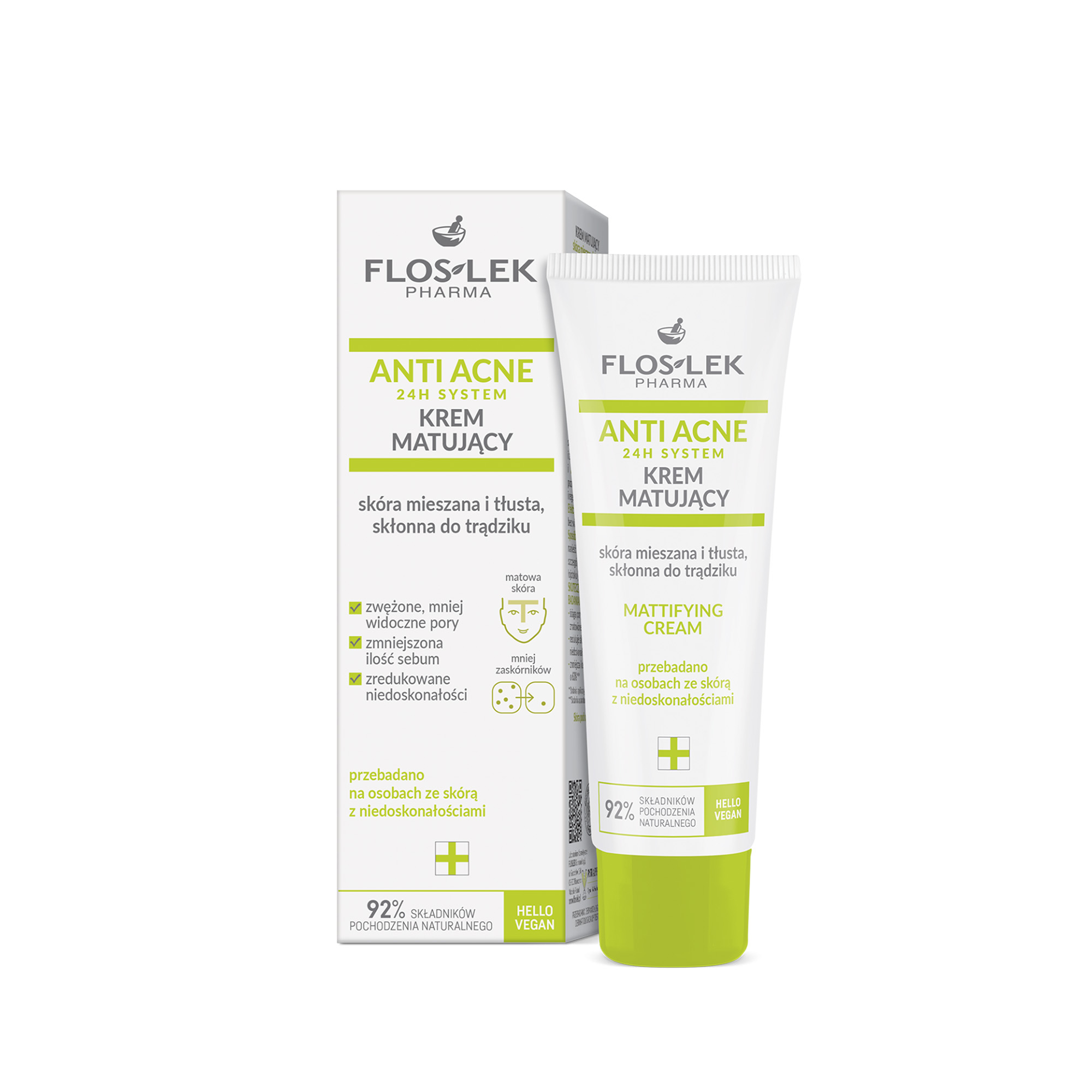 Floslek Anti Acne 24h System Mattifying Cream: Kem Dưỡng Kiểm Soát Dầu & Giảm Mụn Đỉnh Cao