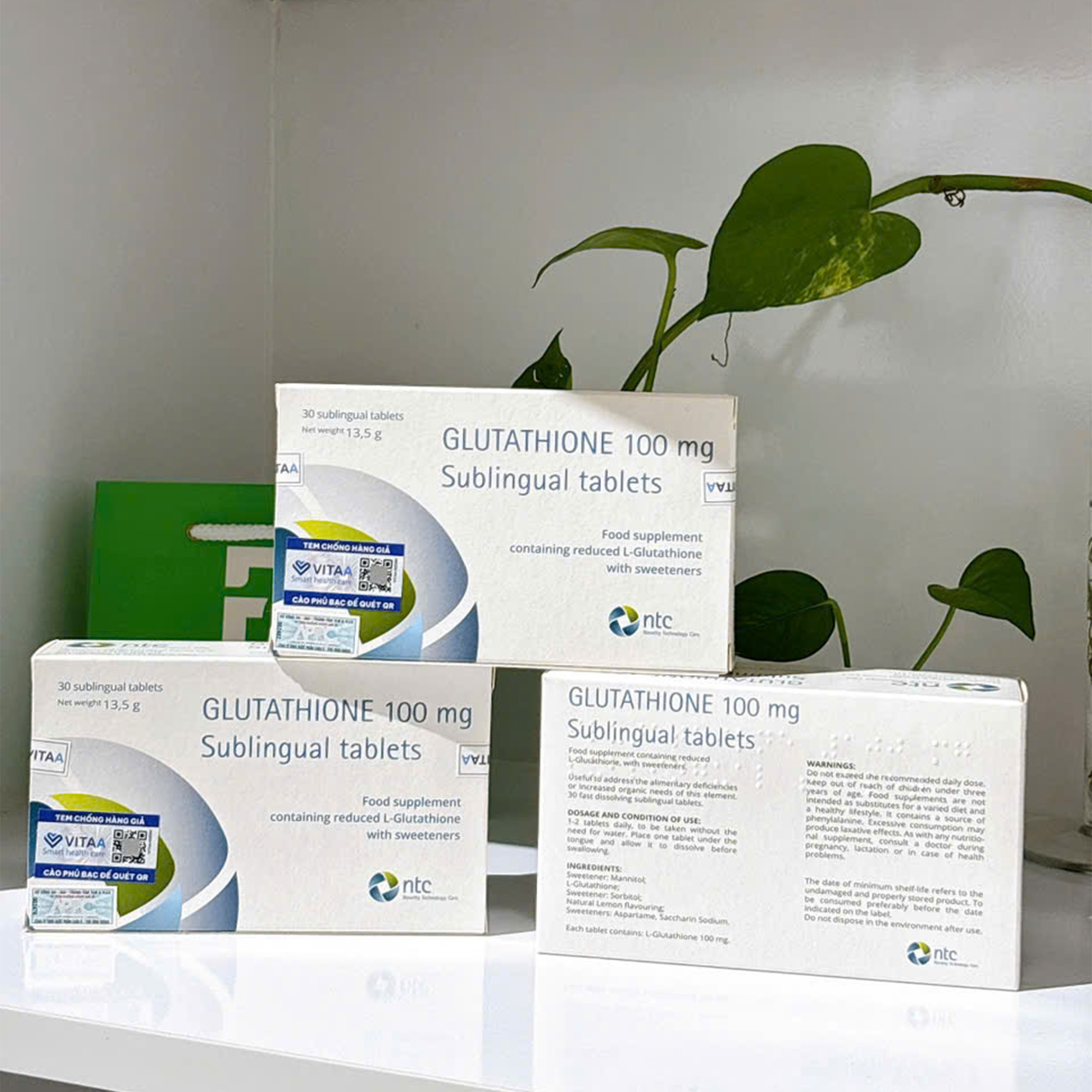 GLUTATHIONE 100MG SUBLINGUAL TABLETS / VIÊN NGẬM CHỐNG OXY HÓA, TRẺ HÓA, TRẮNG DA