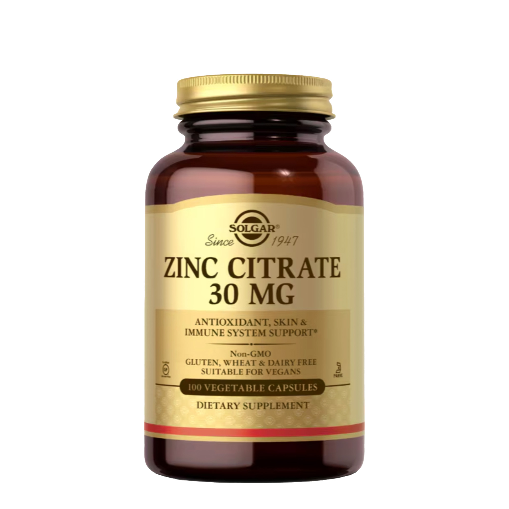 Solgar Zinc Citrate 30 mg Vegetable Capsules: Viên Uống Bổ Sung Kẽm Tối Ưu – Tăng Cường Miễn Dịch & Khỏe Đẹp Làn Da