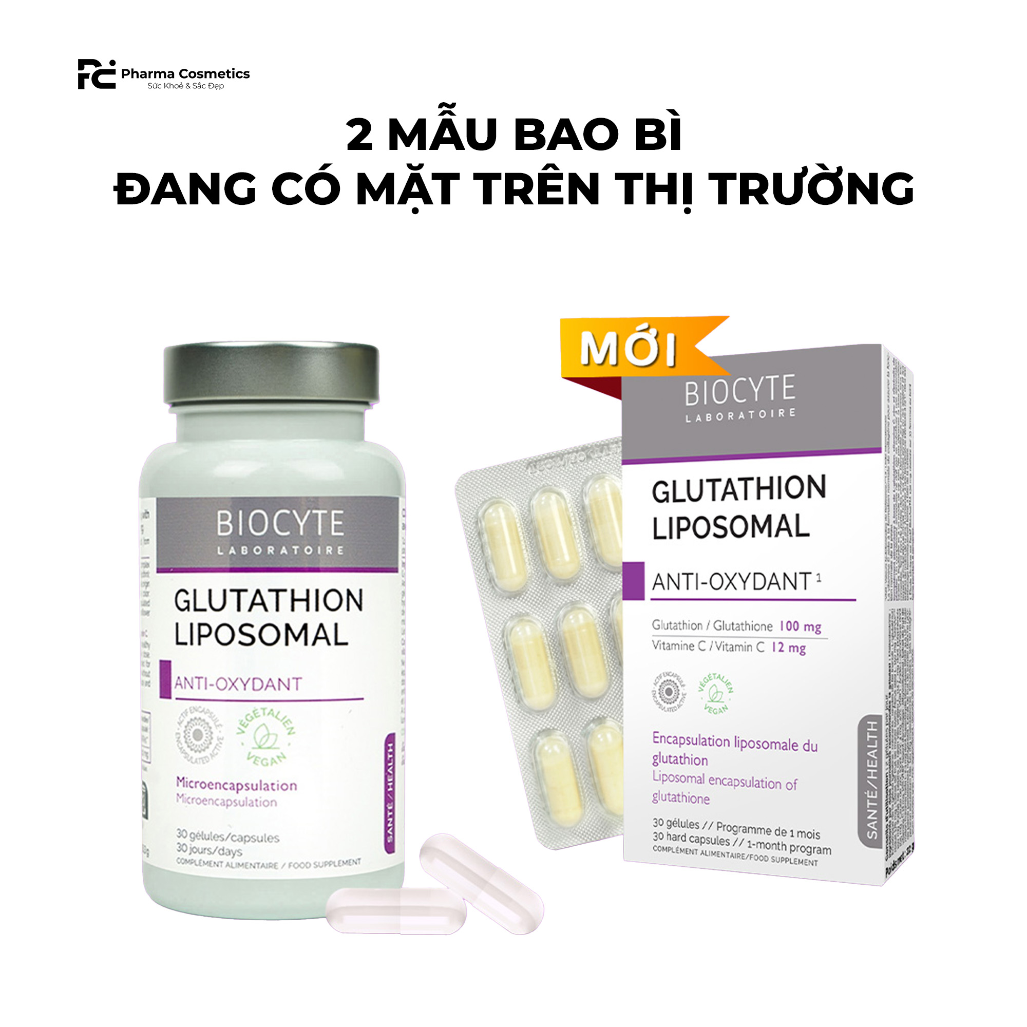 BIOCYTE GLUTATHION LIPOSOMAL: Viên Uống Chống Oxy Hóa Cao Cấp - Sáng Da, Bảo Vệ Tế Bào Tối Đa