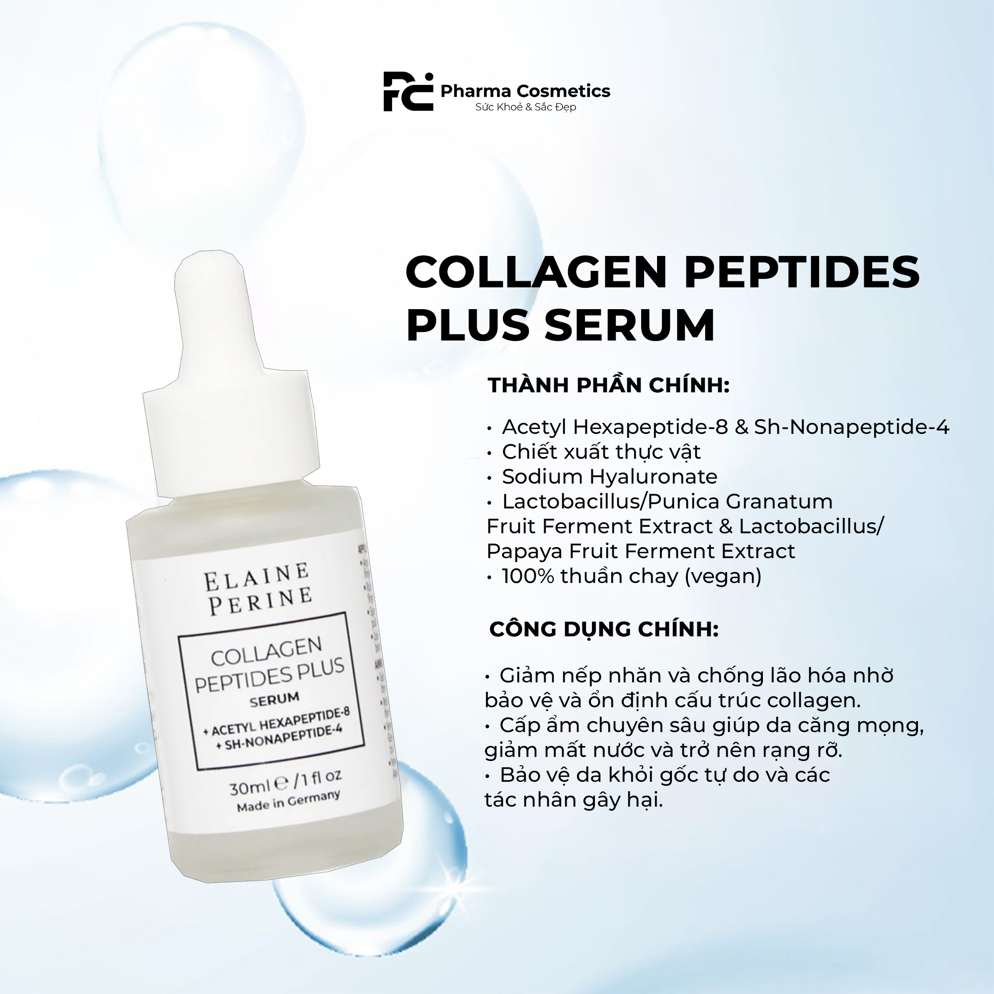 BỘ ĐÔI ELAINE PERINE: Collagen Peptide Plus Serum & Instant Lifting Cream - Giải Pháp Trẻ Hóa & Nâng Cơ Tức Thì