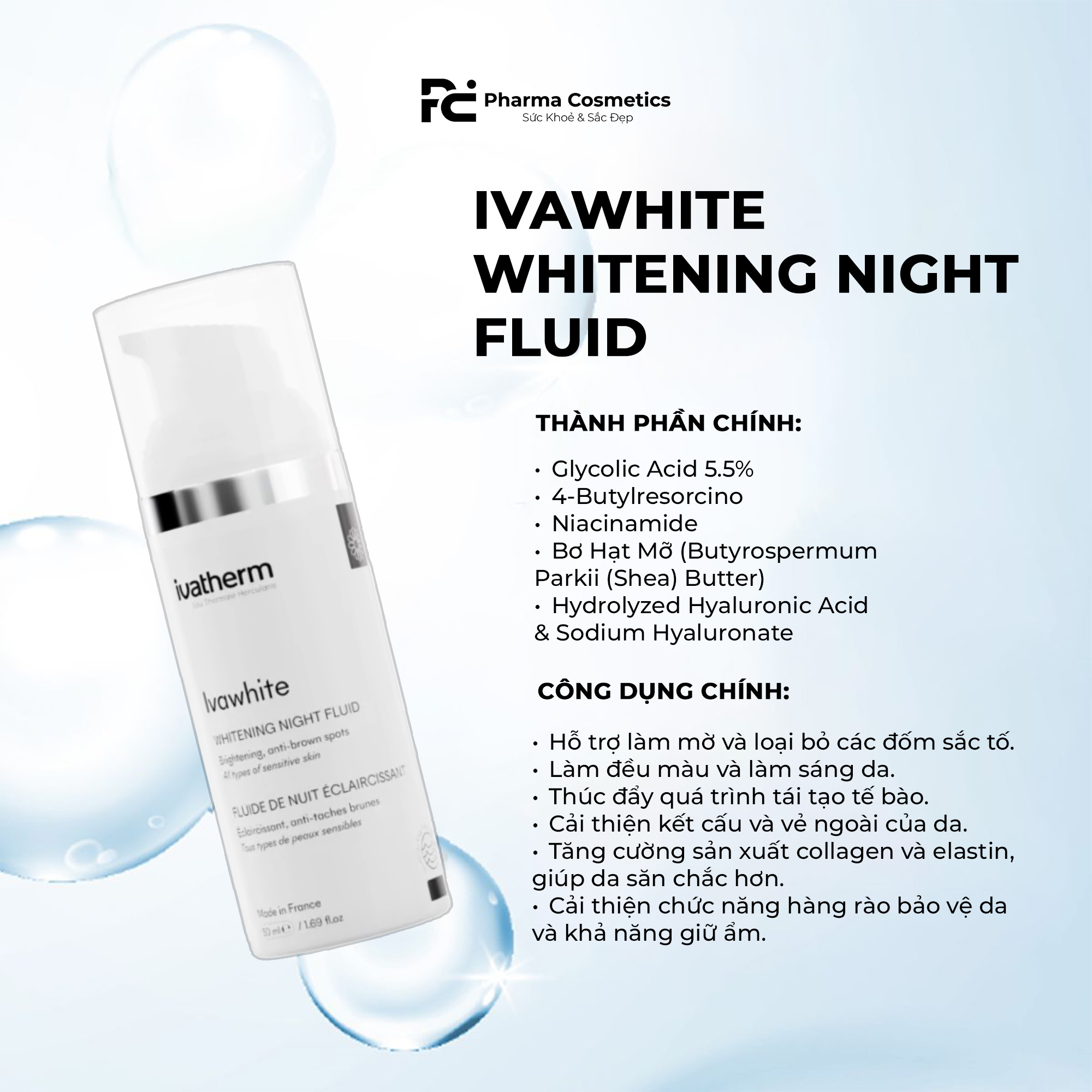 IVAWHITE WHITENING SYSTEM: Bộ 3 Đặc Trị Nám & Dưỡng Sáng Da Chuyên Sâu, An Toàn Cho Da Nhạy Cảm
