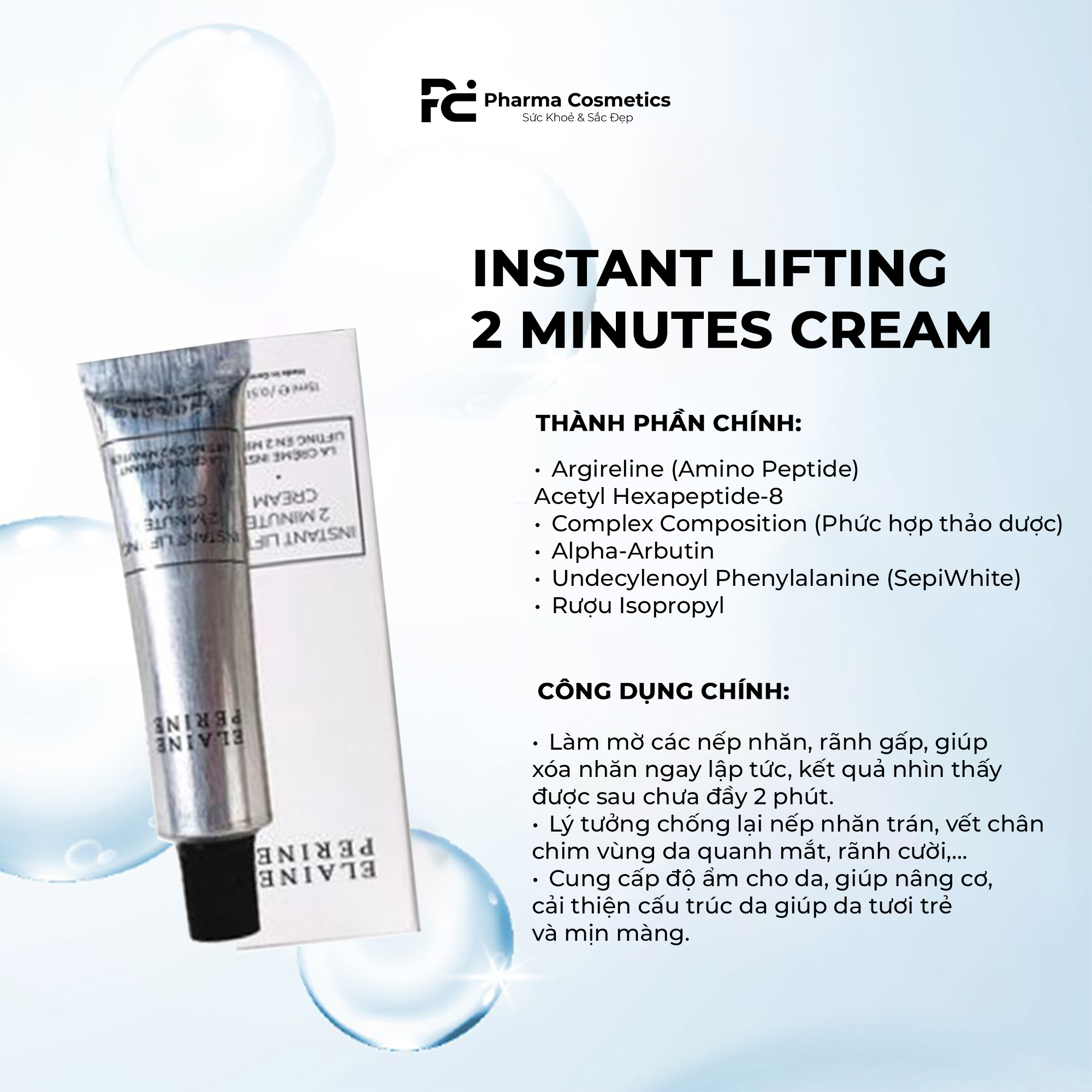 BỘ ĐÔI ELAINE PERINE: Collagen Peptide Plus Serum & Instant Lifting Cream - Giải Pháp Trẻ Hóa & Nâng Cơ Tức Thì