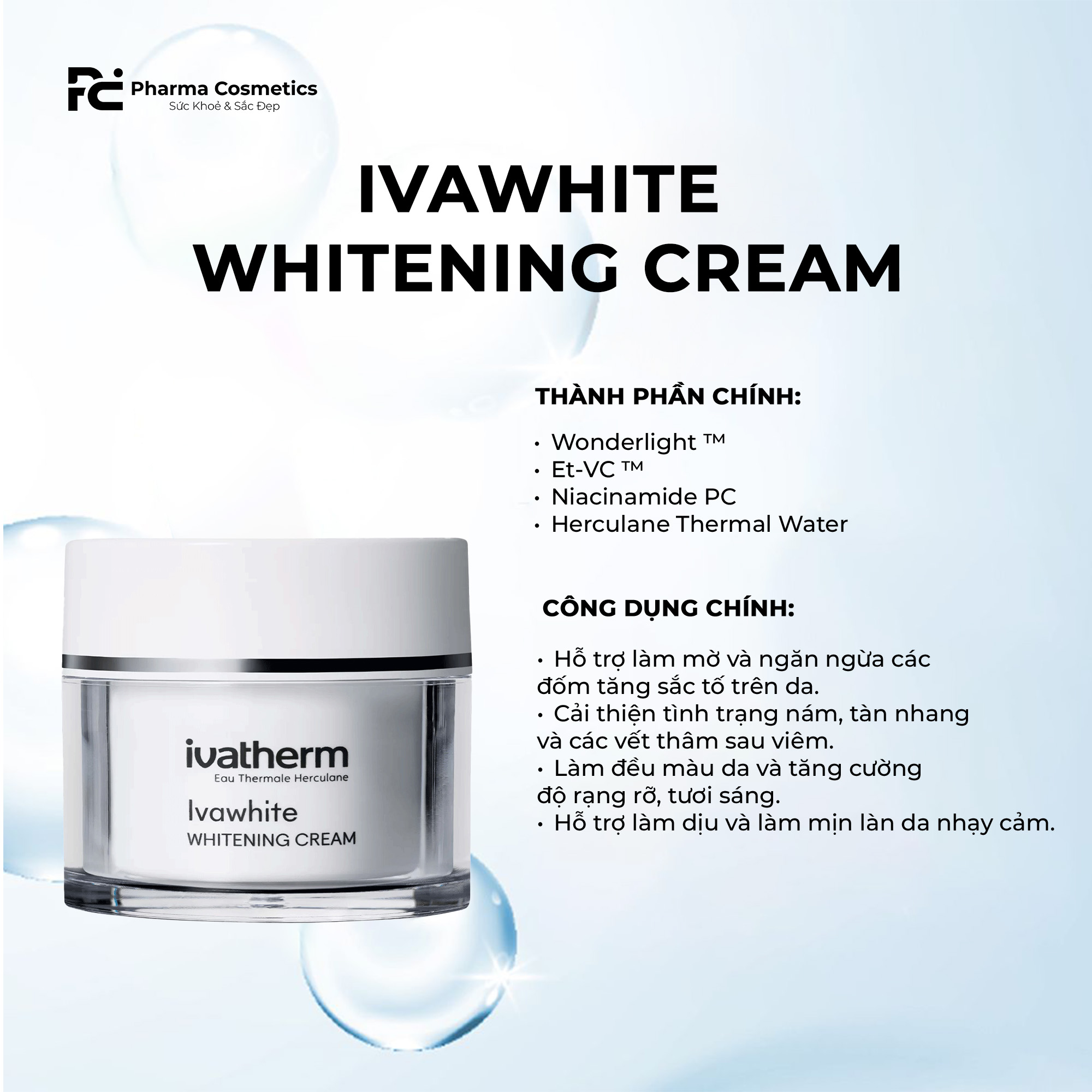 IVAWHITE WHITENING SYSTEM: Bộ 3 Đặc Trị Nám & Dưỡng Sáng Da Chuyên Sâu, An Toàn Cho Da Nhạy Cảm