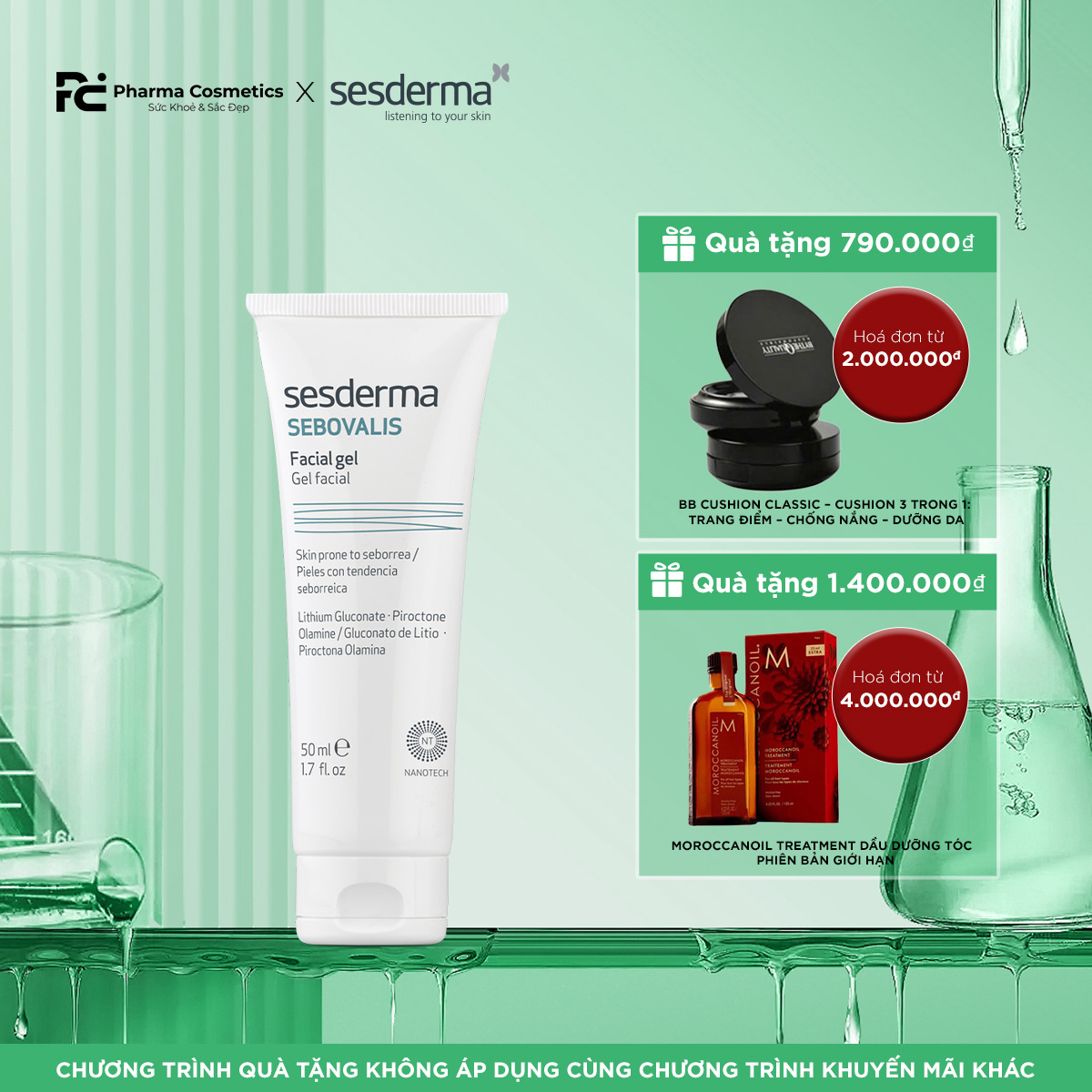 SESDERMA SEBOVALIS FACIAL GEL: Gel Đặc Trị Viêm Da Tiết Bã, Kiểm Soát Dầu & Kháng Nấm Hiệu Quả