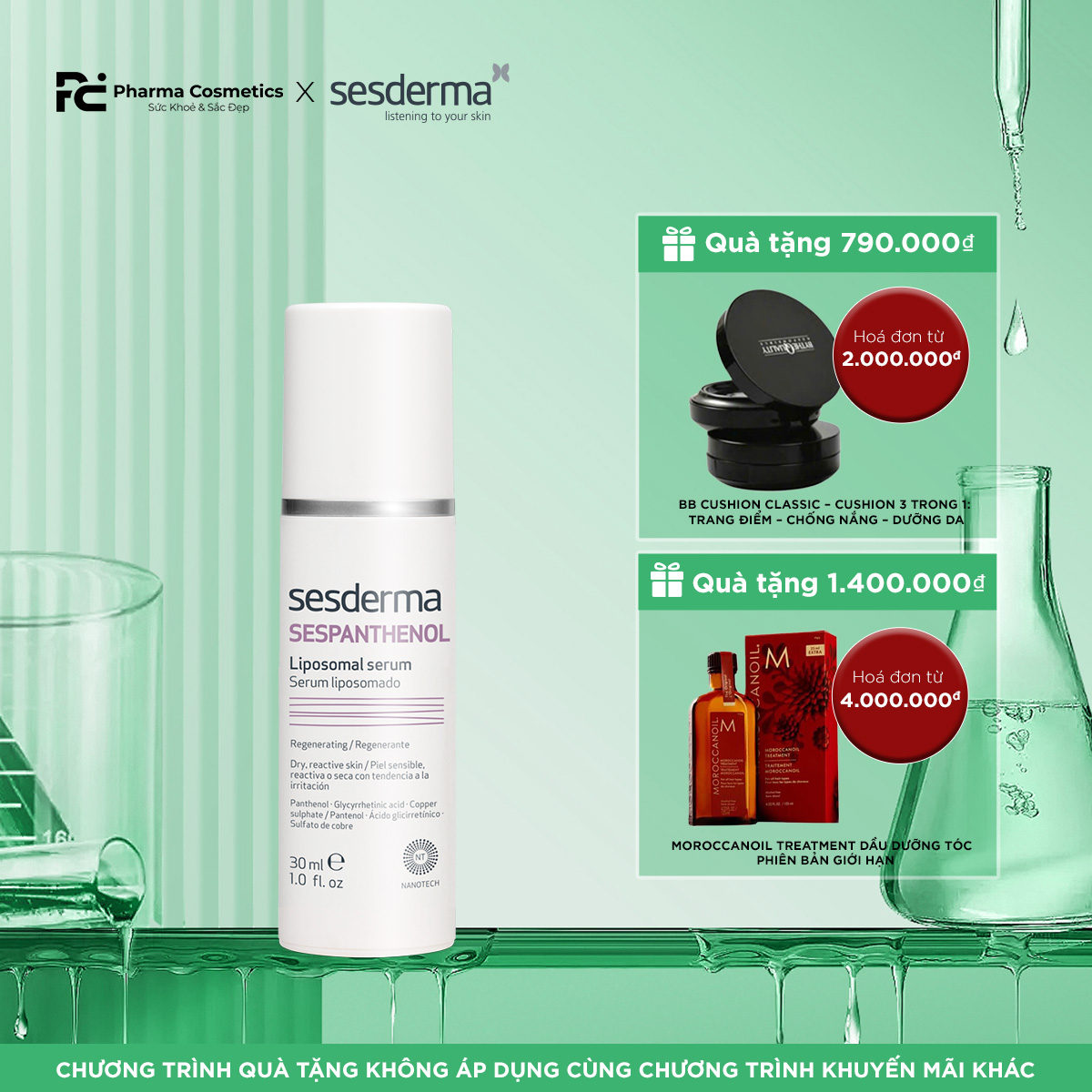 SESDERMA SESPANTHENOL LIPOSOMAL SERUM: Tinh Chất Phục Hồi Cấp Tốc, Dưỡng Ẩm Sâu Cho Da Nhạy Cảm