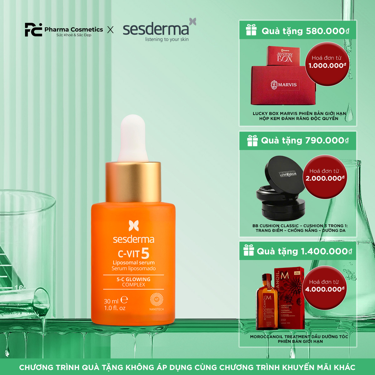 SENSYSES C-VIT 5 VITAMIN LIPOSOMAL SERUM: Tinh Chất Phức Hợp 5 Loại Vitamin C - Chống Oxy Hóa & Làm Sáng Da Vượt Trội
