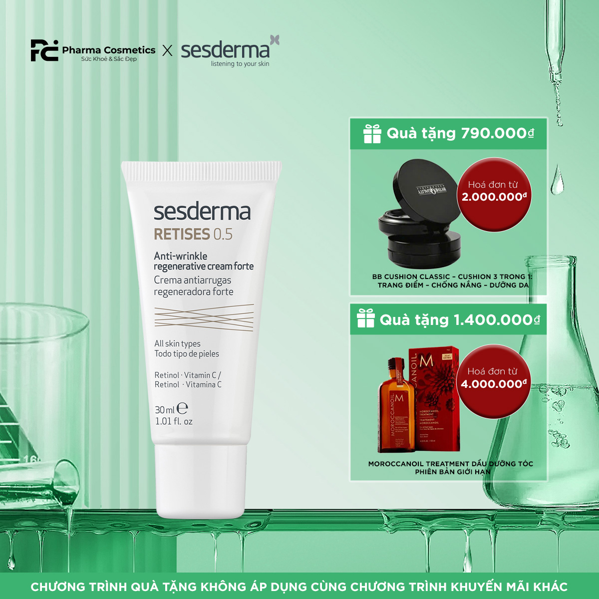 SESDERMA RETISES 0.5 ANTIWRINKLE REGENERATIVE CREAM FORTE: Kem Dưỡng Đặc Trị Chống Lão Hóa & Tái Tạo Chuyên Sâu (Retinol 0.5%)
