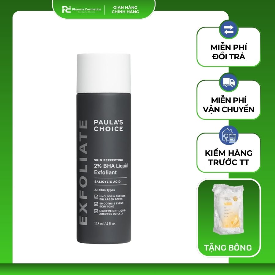 Paula’s Choice Skin Perfecting 2% BHA Liquid Exfoliant: Dung Dịch Loại Bỏ Tế Bào Chết, Giúp Lỗ Chân Lông Sạch Thoáng & Da Mịn Màng 118ml