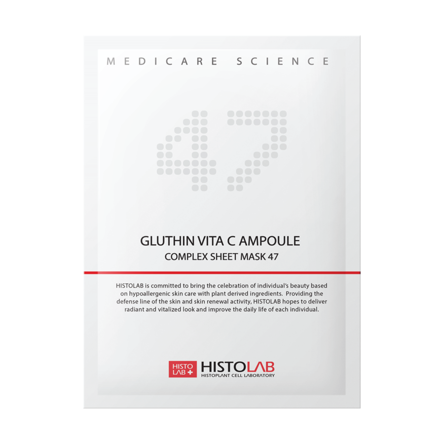 HISTOLAB GLUTHIN VITA C AMPOULE COMPLEX SHEET MASK 47 / MẶT NẠ GIẤY DƯỠNG TRẮNG DA, LÀM MỀM VÀ CĂNG BÓNG DA