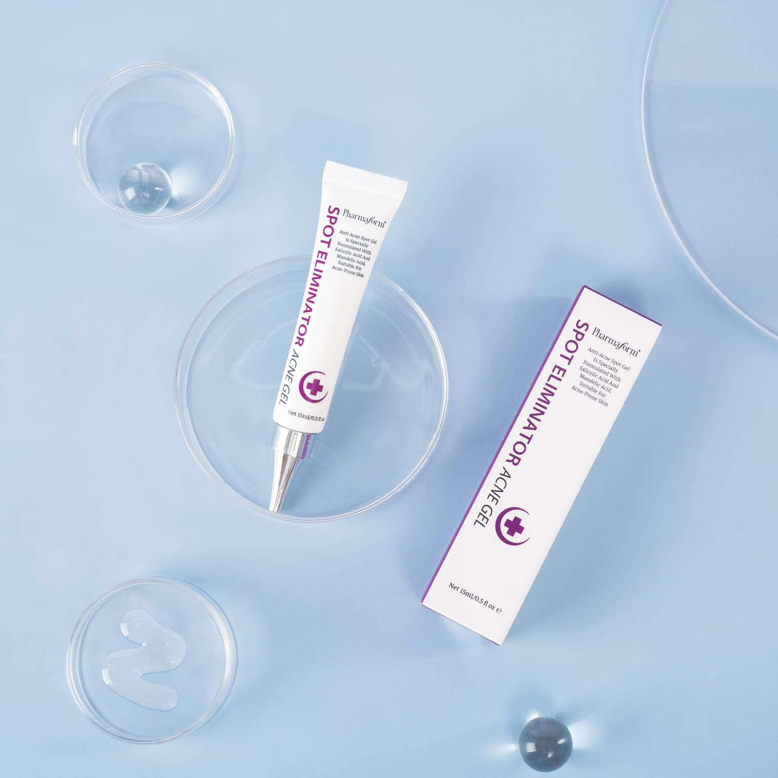 PHARMAFORM SPOT ELIMINATOR ACNE GEL: Gel Chấm Mụn Cấp Tốc - Giảm Mụn, Kiềm Dầu & Mờ Thâm