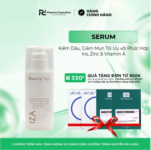 BEAUTYMED IZA SOIN SEBO - NORMALIZING CARE RIS ZINC VITA A CREAM: Giải Pháp Giảm Mụn, Kiềm Dầu Vượt Trội Từ Pháp