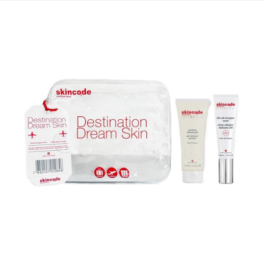 SKINCODE ESSENTIALS DESTINATION DREAM SKIN KIT - BỘ KIT CHĂM SÓC DA THIẾT YẾU (SỮA RỬA MẶT + KEM DƯỠNG)