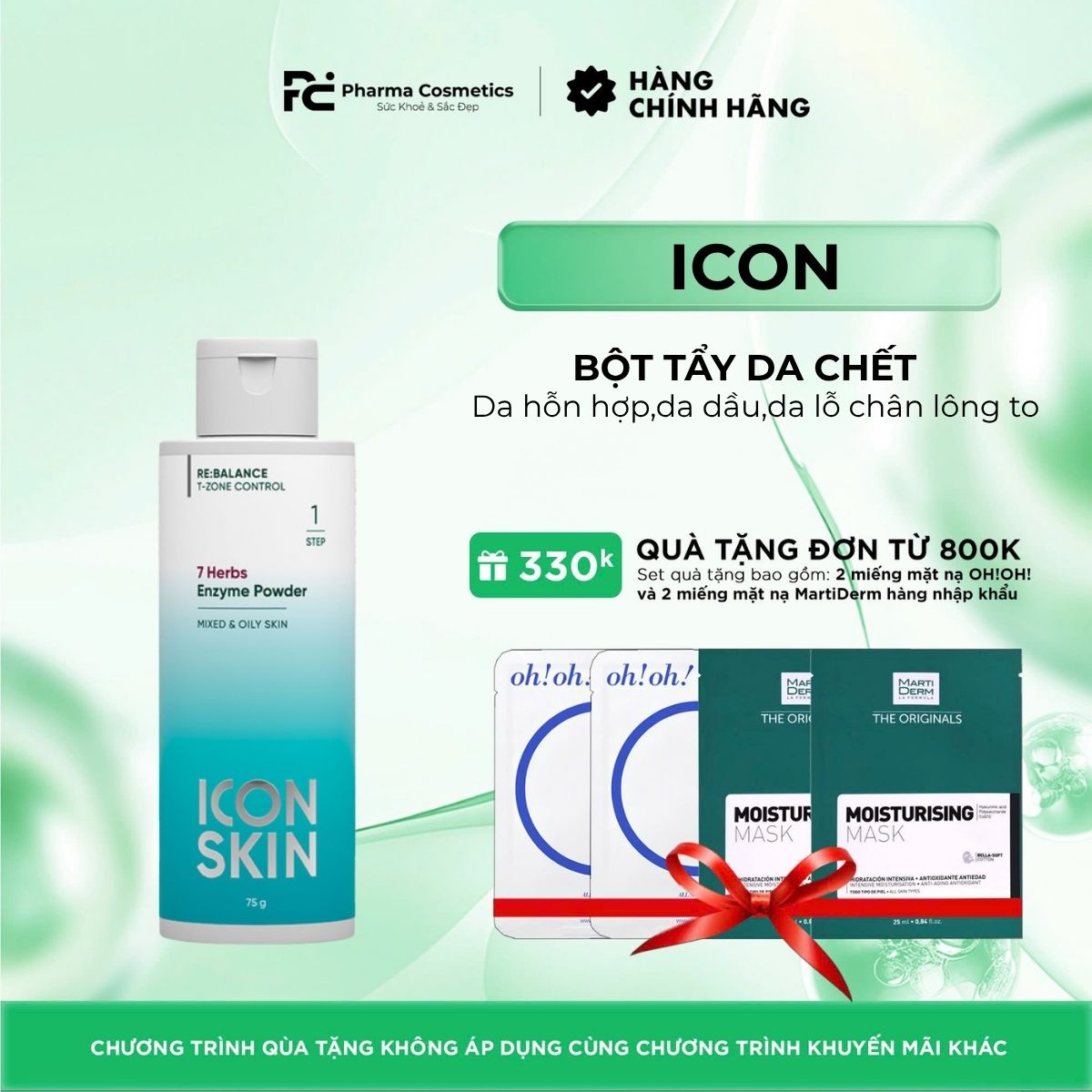 ICON SKIN 7 HERBS ENZYME CLEANSING POWDEW / BỘT TẨY DA CHẾT 