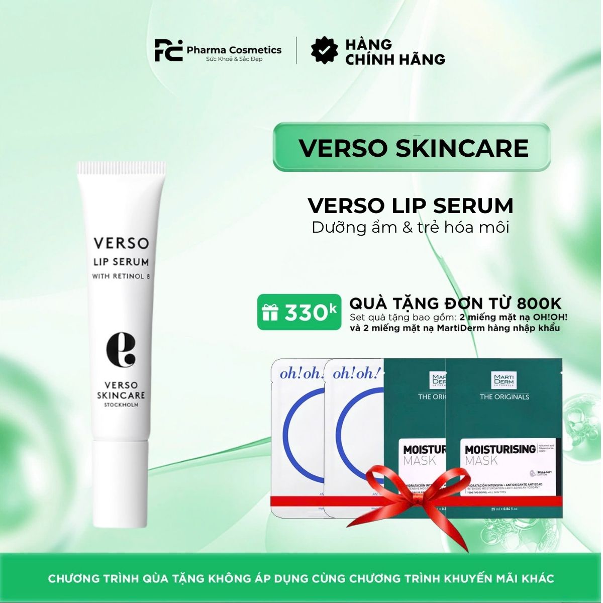 ( Date 2027 ) VERSO LIP SERUM / TINH CHẤT RETINOL 8 DƯỠNG ẨM VÀ TRẺ HÓA CHO MÔI