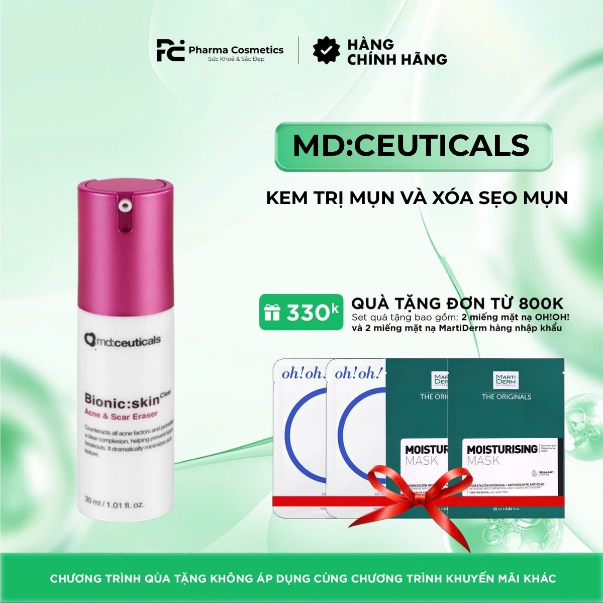 Bionic: skinClear Acne & Scar Eraser / kem trị mụn và xóa sẹo mụn