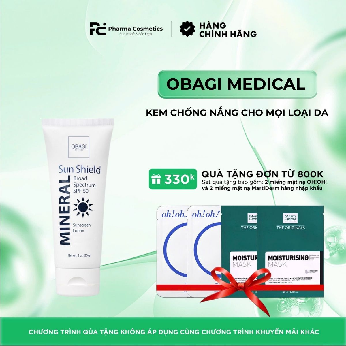 OBAGI MINERAL SUNSHIELD BROAD SPECTRUM SPF 50/ KEM CHỐNG NẮNG