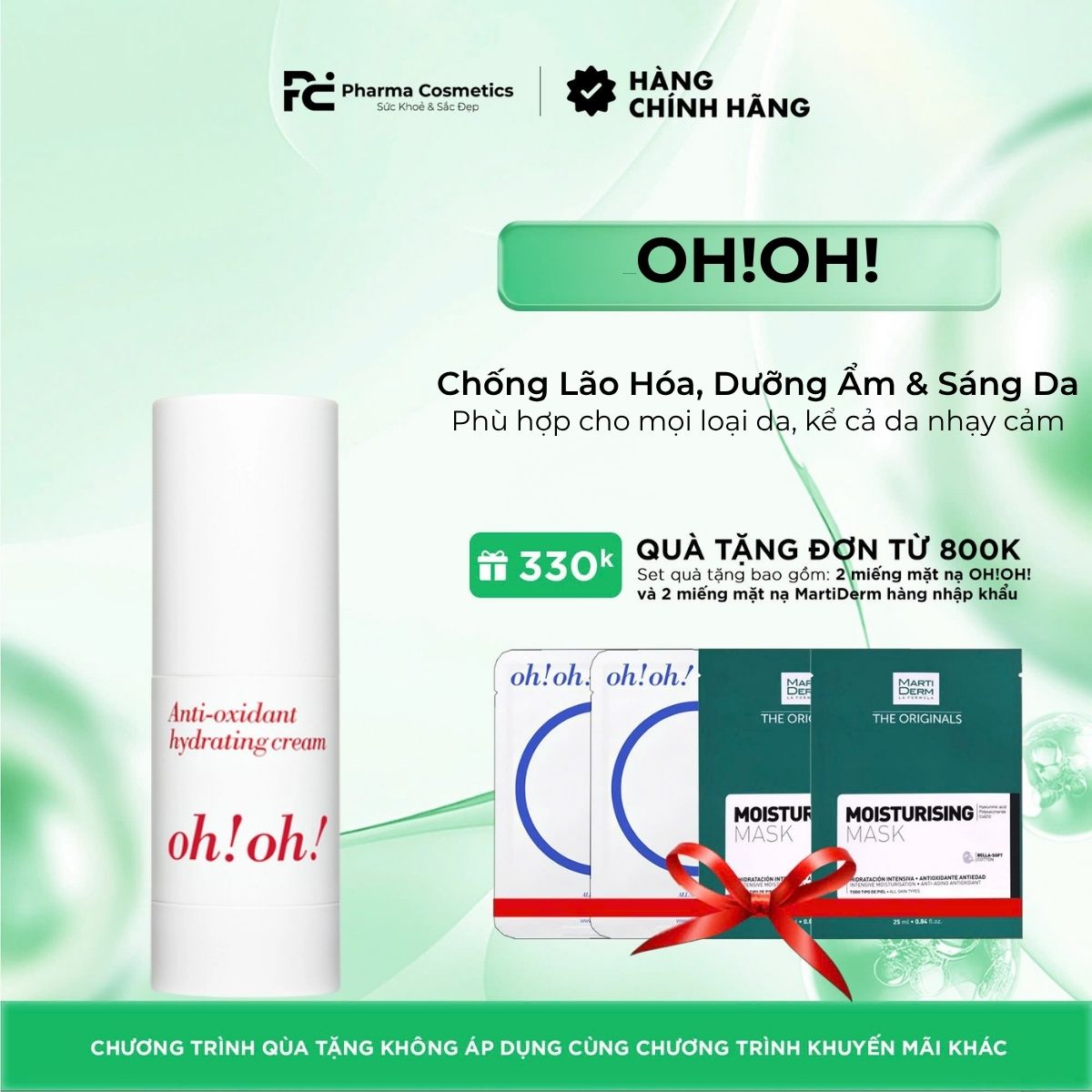 OH!OH! ANTI-OXIDANT HYDRATING CREAM: Tinh Chất Dạng Kem Chống Lão Hóa, Dưỡng Ẩm & Sáng Da