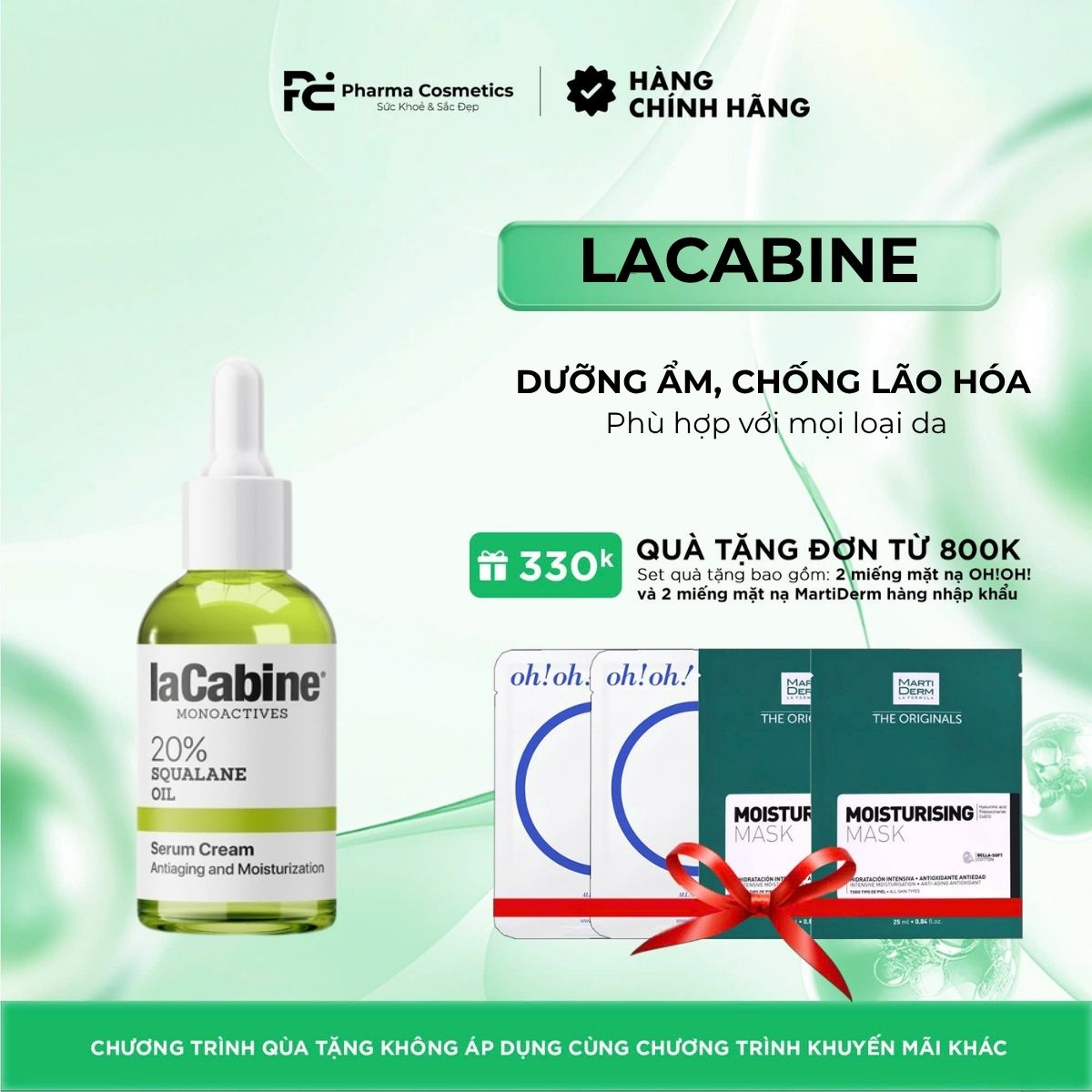 LACABINE 20% SQUALANE OIL SERUM CREAM / SERUM DƯỠNG ẨM, CHỐNG LÃO HÓA