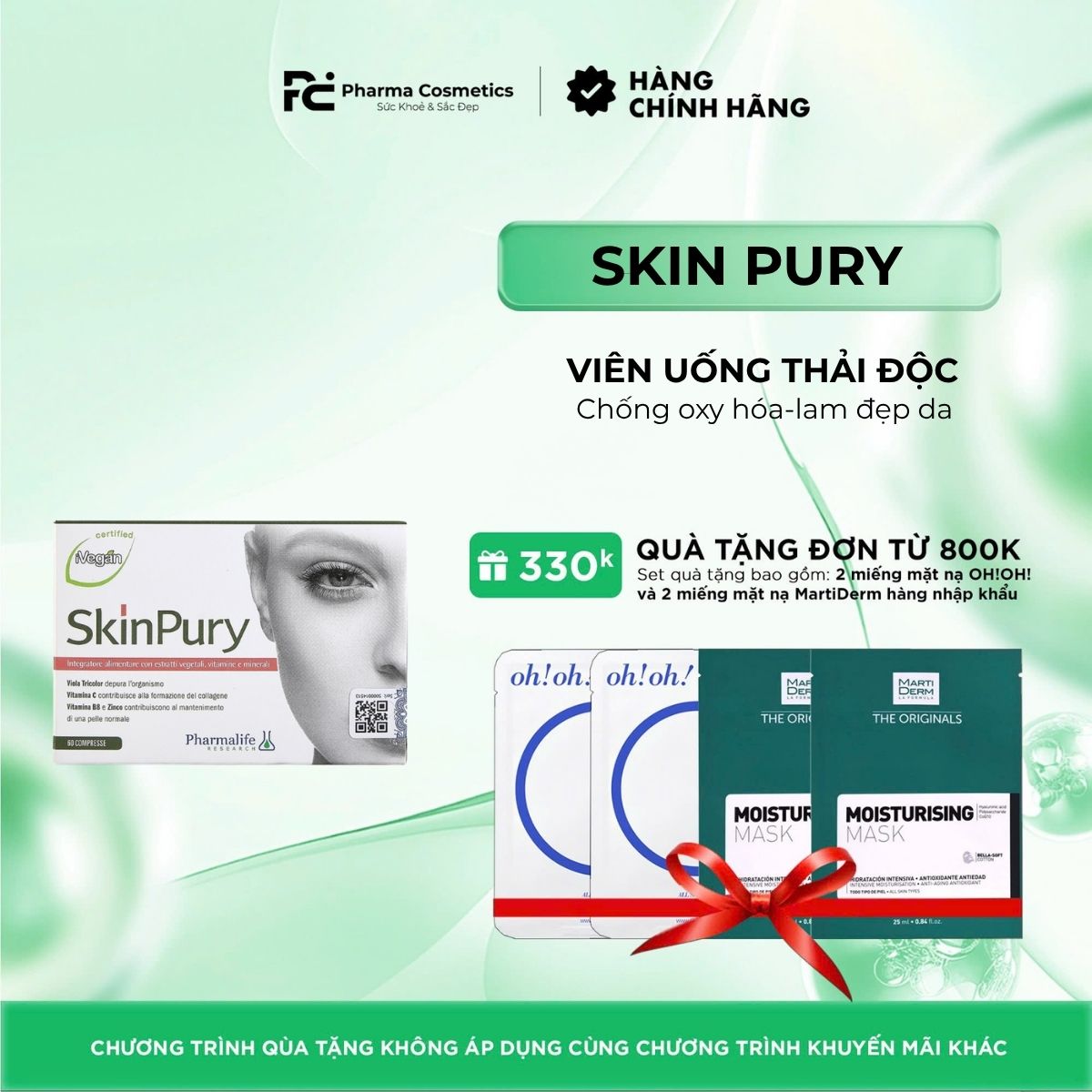 VIÊN UỐNG SKIN PURY PHARMALIFE THẢI ĐỘC, CHỐNG OXY HÓA LÀM ĐẸP DA