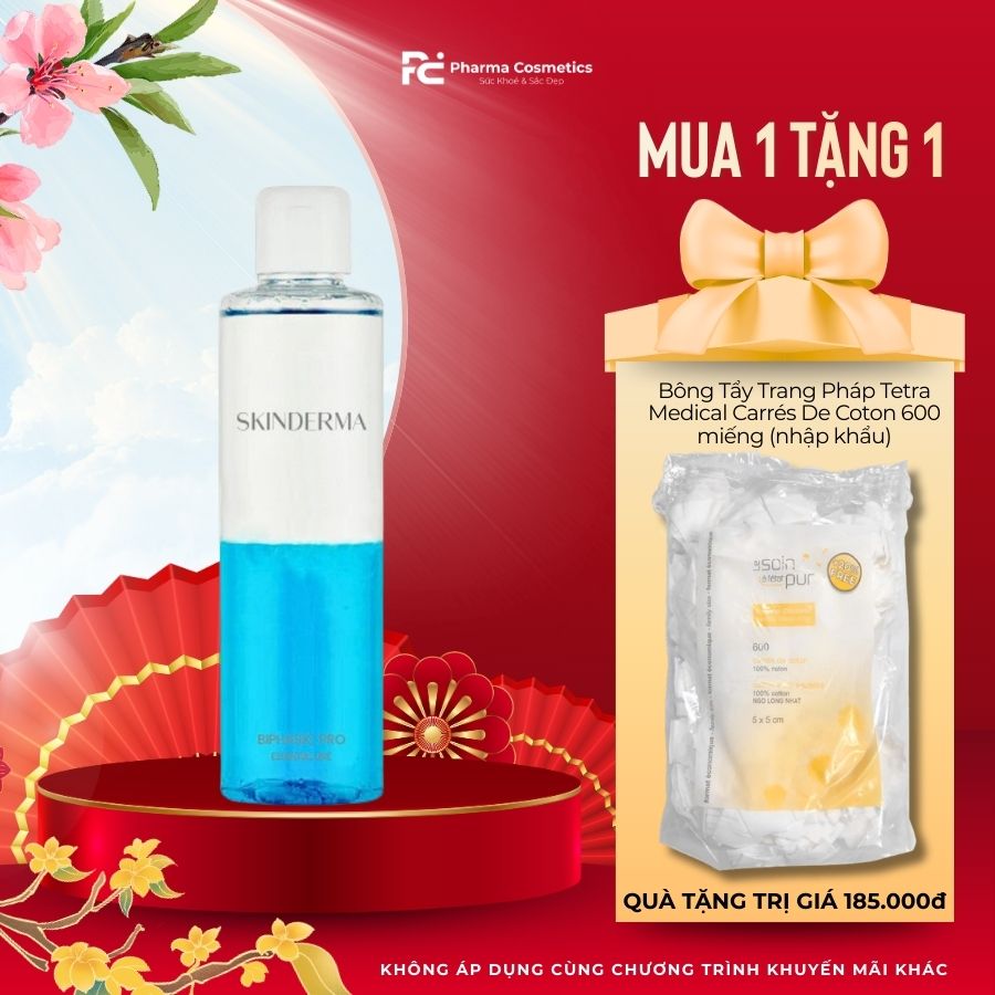 SKINDERMA Biphasic Pro – Nước Tẩy Trang Mắt Môi Làm Sạch Sâu & Dịu Nhẹ Tuyệt Đối