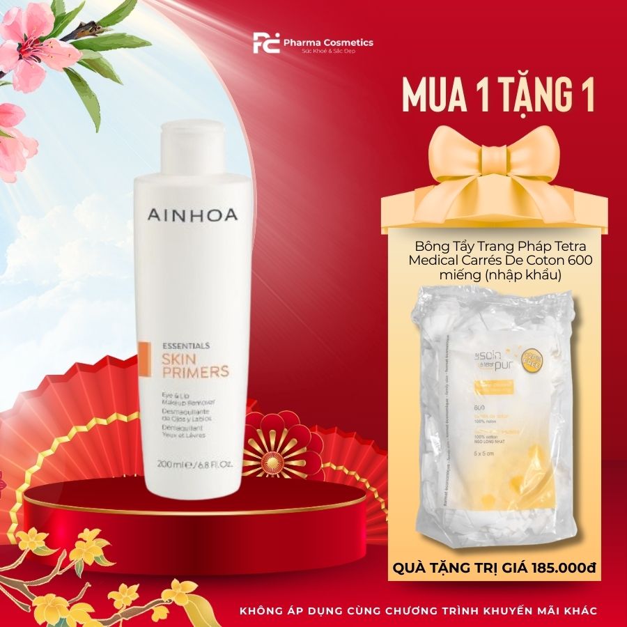 AINHOA SKIN PRIMERS EYE & LIP MAKEUP REMOVER / NƯỚC TẨY TRANG MẮT VÀ MÔI ( THUẦN CHAY)