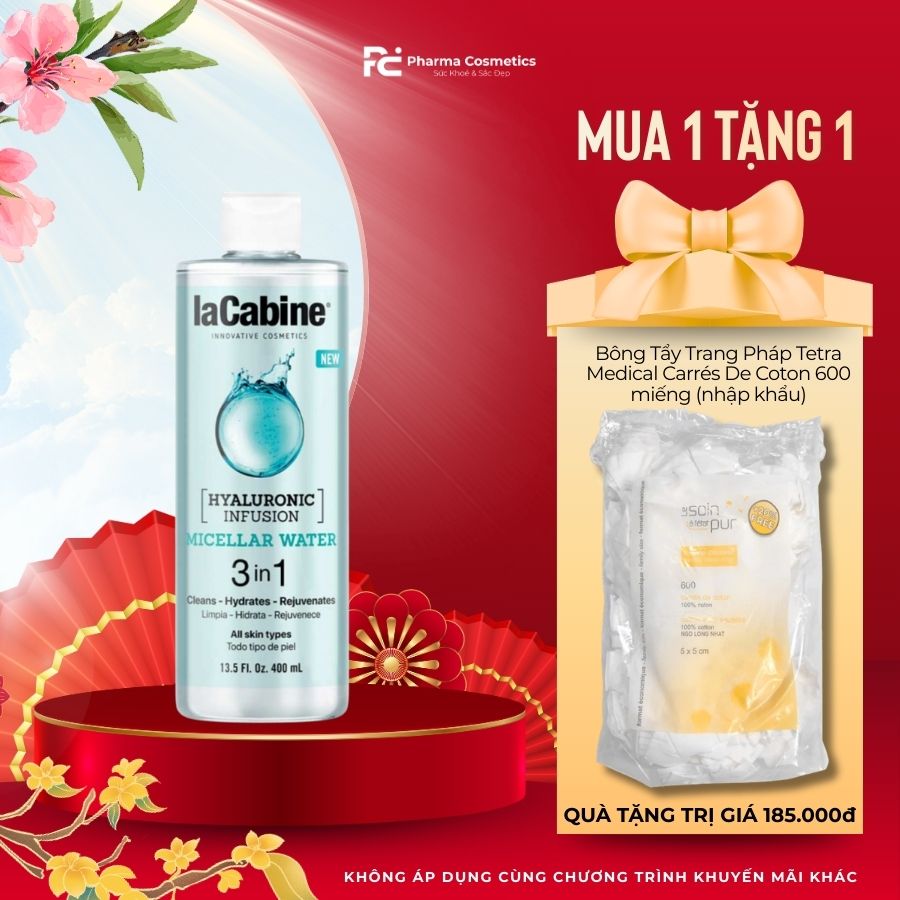 LACABINE BRAND MICELLAR WATER 400 ML / NƯỚC TẨY TRANG SẠCH SÂU LÀNH TÍNH CHO MỌI LOẠI DA