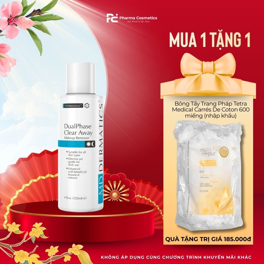 MD Dermatics DualPhase Clear Away: Nước Tẩy Trang Hai Pha Loại Bỏ Lớp Trang Điểm Kháng Nước & Trẻ Hóa Vùng Mắt