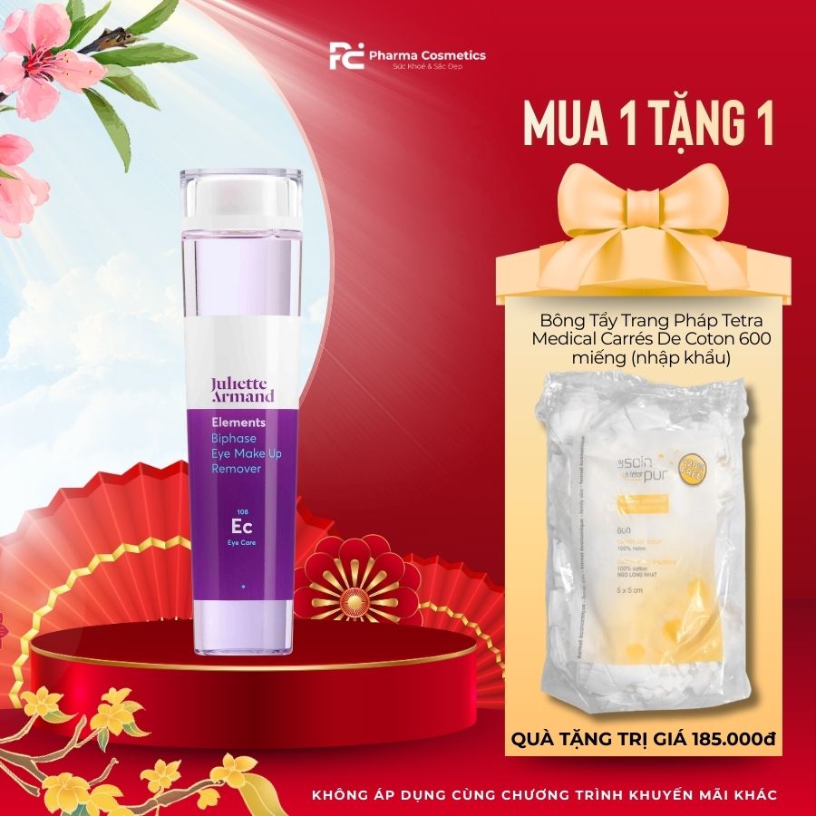 JULIETTE ARMAND BIPHASE EYE MAKE UP REMOVER: Nước Tẩy Trang Mắt Môi 2 Pha - Sạch Sâu & Dịu Nhẹ