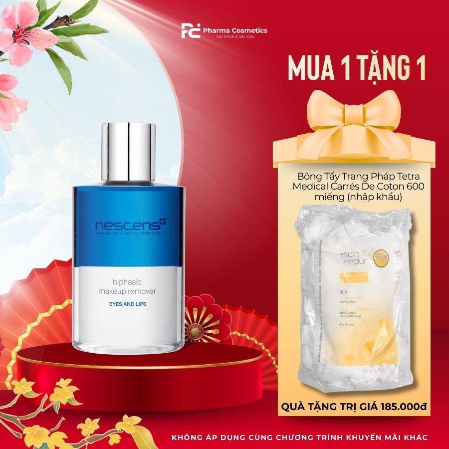 NESCENS BIPHASIC MAKE UP REMOVER – EYES AND LIPS / NƯỚC TẨY TRANG MẮT MÔI NESCENS