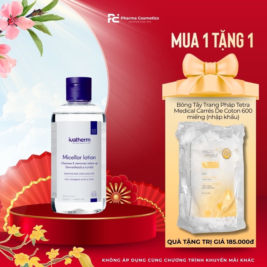 IVATHERM IVATHERM Micellar Lotion Cleanses & removes make up: Nước Tẩy Trang Giàu Khoáng Chất - Sạch Sâu & Dịu Nhẹ Cho Mọi Loại Da