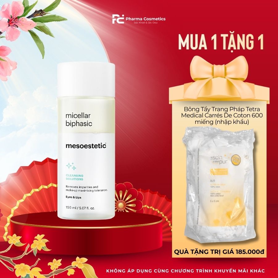 Mesoestetic Micellar Biphasic: Nước Tẩy Trang Hai Pha Dịu Nhẹ Cho Mắt Và Môi