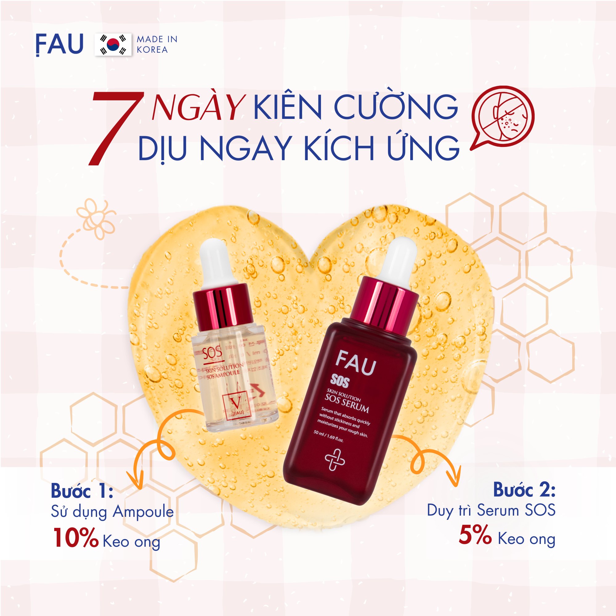 FAU Skin Solution SOS Serum – Tinh Chất Dịu Nhẹ Hỗ Trợ Phục Hồi Và Nuôi Dưỡng Làn Da Nhạy Cảm