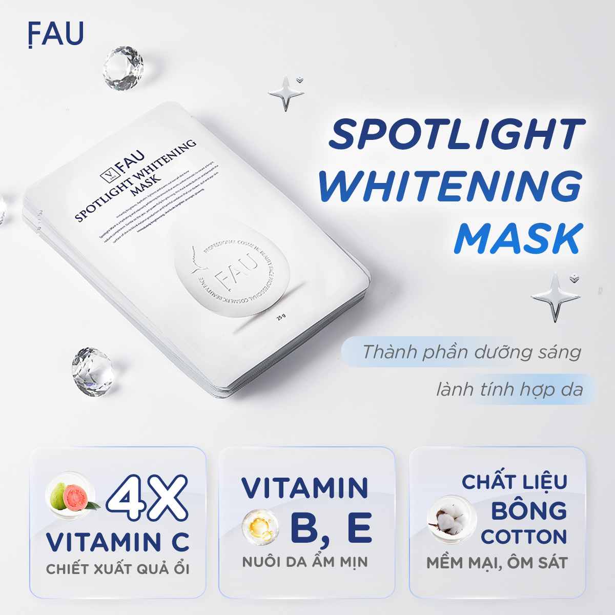 FAU Spotlight Whitening Mask – Mặt Nạ Dưỡng Sáng, Cải Thiện Đốm Sắc Tố Và Dưỡng Da Mịn Màng