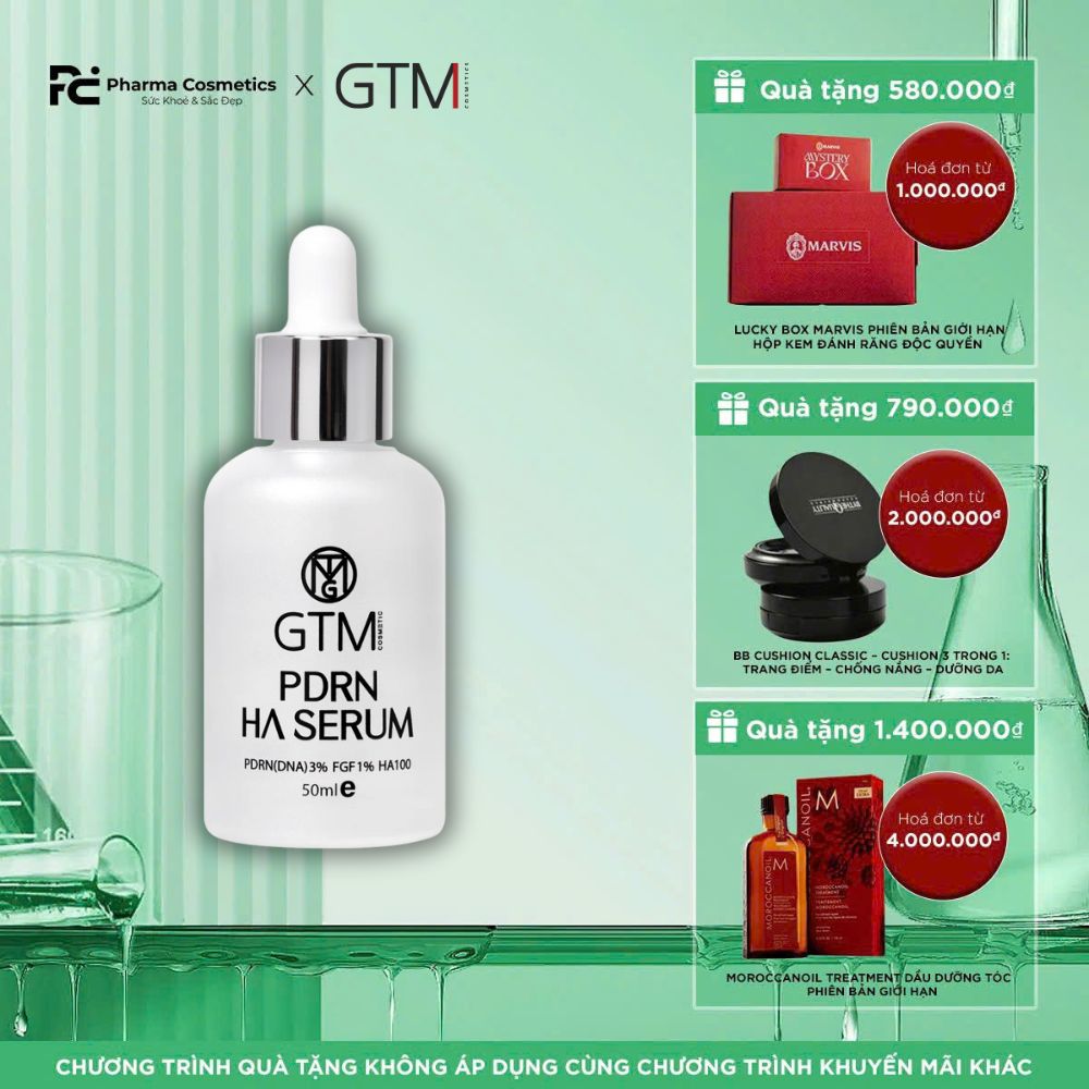 GTM PDRN HA SERUM / SERUM DƯỠNG ẨM CHO DA, TRẺ HOÁ VÀ SÁNG DA