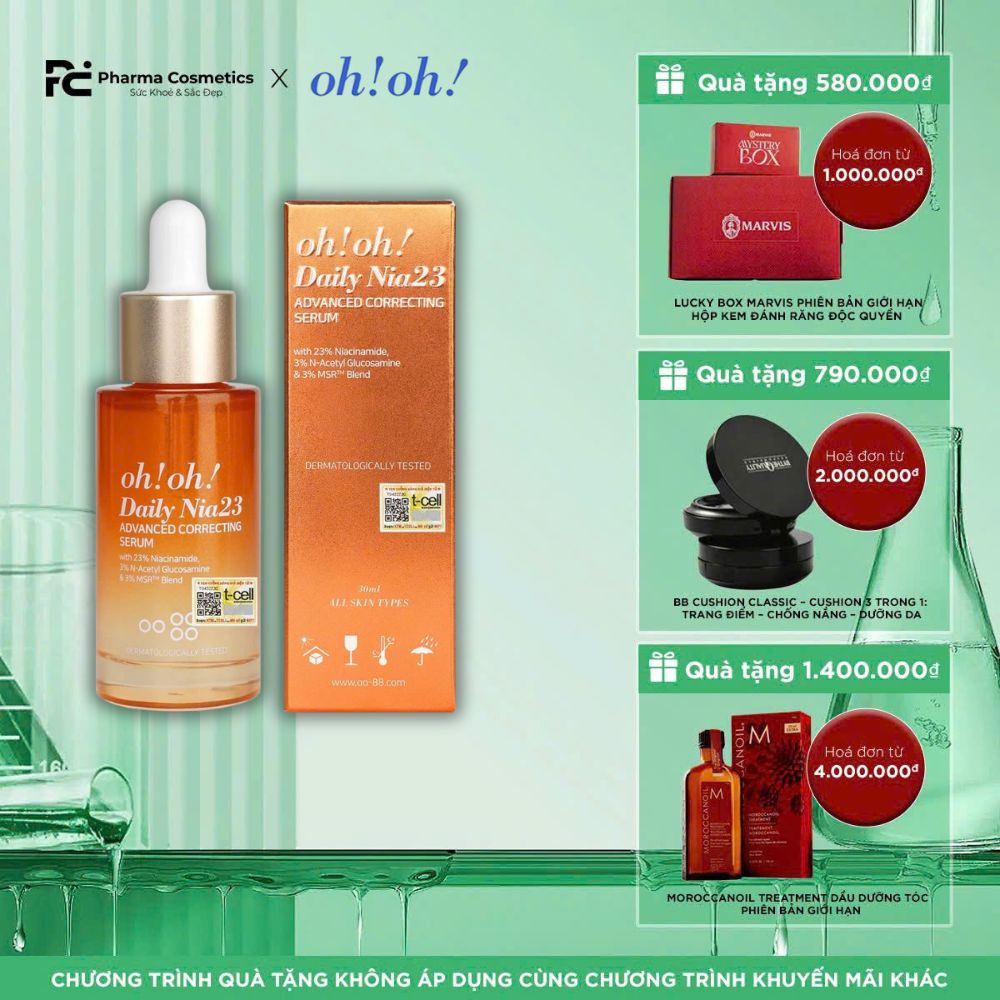 OH!OH! DAILY NIA23 ADVANCED CORRECTING SERUM TINH CHẤT SỬA CHỮA SẮC TỐ CHUYÊN SÂU, SÁNG DA & GIẢM THÂM NÁM 