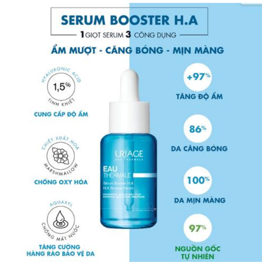 URIAGE EAU THERMALE SÉRUM BOOSTER H.A / SERUM DƯỠNG ẨM KHOÁNG TĂNG CƯỜNG H.A