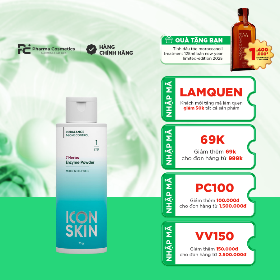 ICON SKIN 7 HERBS ENZYME CLEANSING POWDEW / BỘT TẨY DA CHẾT 