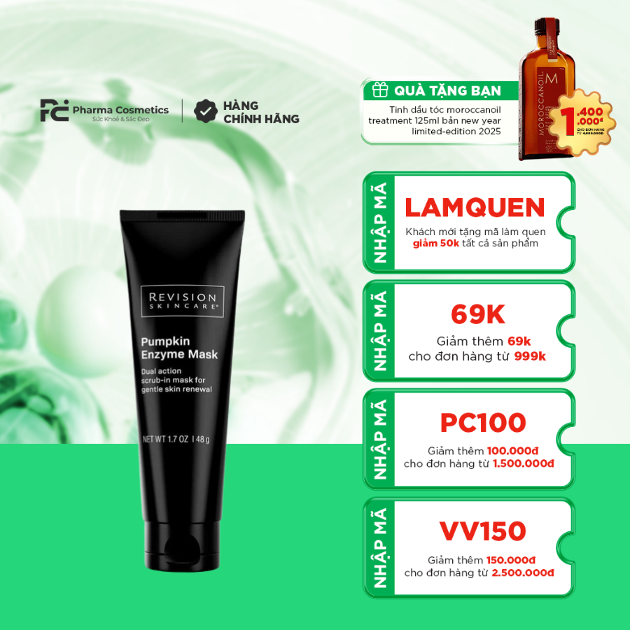REVISION PUMPKIN ENZYME MASK / MẶT NẠ TẨY TẾ BÀO CHẾT VẬT LÝ GIÚP TÁI TẠO VÀ THANH LỌC DA DỊU NHẸ