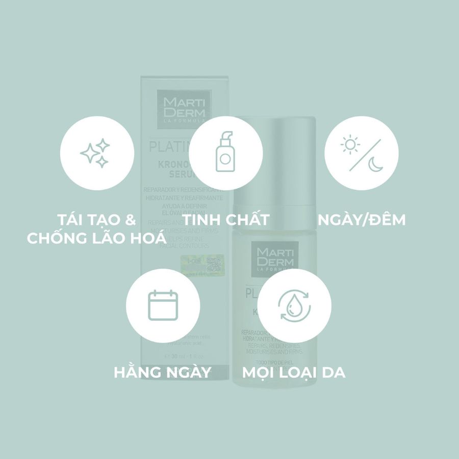 MARTIDERM PLATINUM KRONO-AGE SERUM: Tinh Chất Tái Tạo & Chống Lão Hóa Toàn Diện