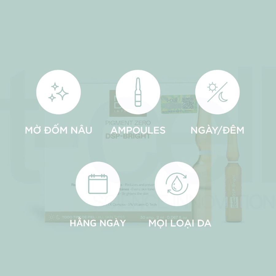 MARTIDERM PIGMENT ZERO DSP BRIGHT/ AMPOULE DƯỠNG SÁNG DA & LÀM MỜ SẮC TỐ