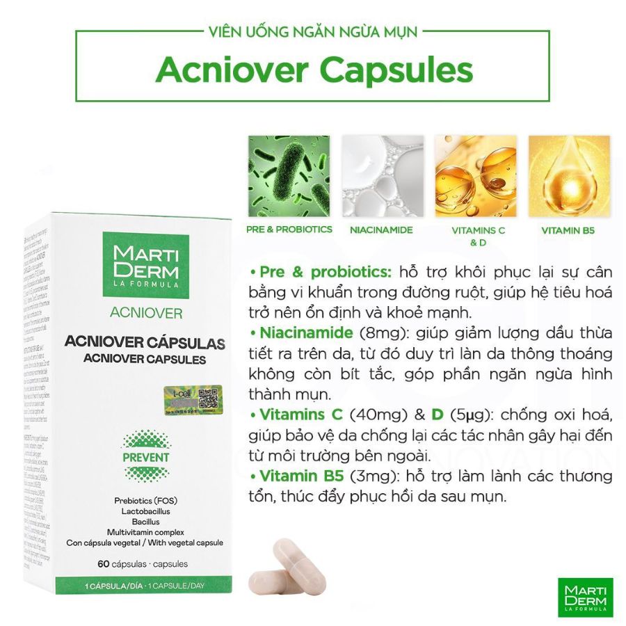 MARTIDERM ACNIOVER CAPSULES / VIÊN UỐNG NGĂN NGỪA MỤN