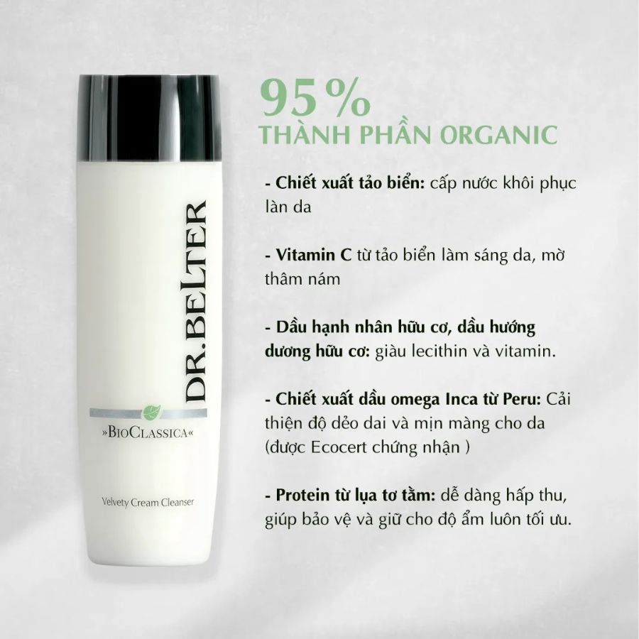 DR.BELTER BIO - CLASSICA VELVETY CREAM CLEANSER/ SỮA RỬA MẶT CHO DA DA LÃO HÓA TỪ 25 ĐẾN 35 TUỔI , DA KHÔ DR.BELTER BIO - CLASSICA VELVETY CREAM CLEANSER