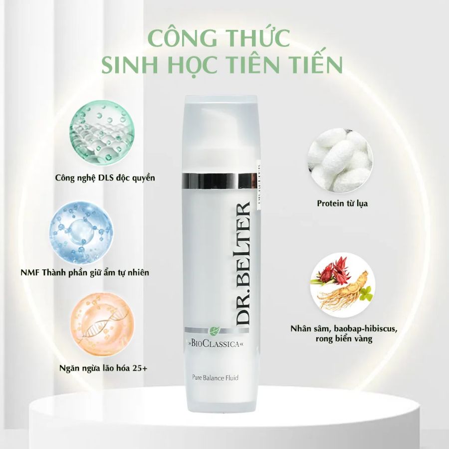 DR.BELTER BIO - CLASSICA PURE BALANCE FLUID/ SỮA DƯỠNG CẤP ẨM , GIẢM VIÊM, ĐIỀU TIẾT DẦU CHỐNG LÃO HÓA 25+