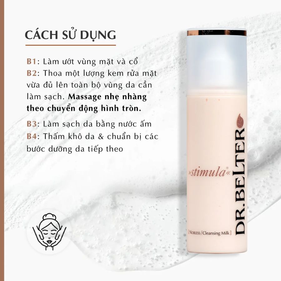 DR.BELTER STIMULA NOBLESS CLEANSING MILK/ SỮA RỬA MẶT QUÝ PHÁI LÀM SẠCH DỊU DÀNG CHO DA LÃO HÓA