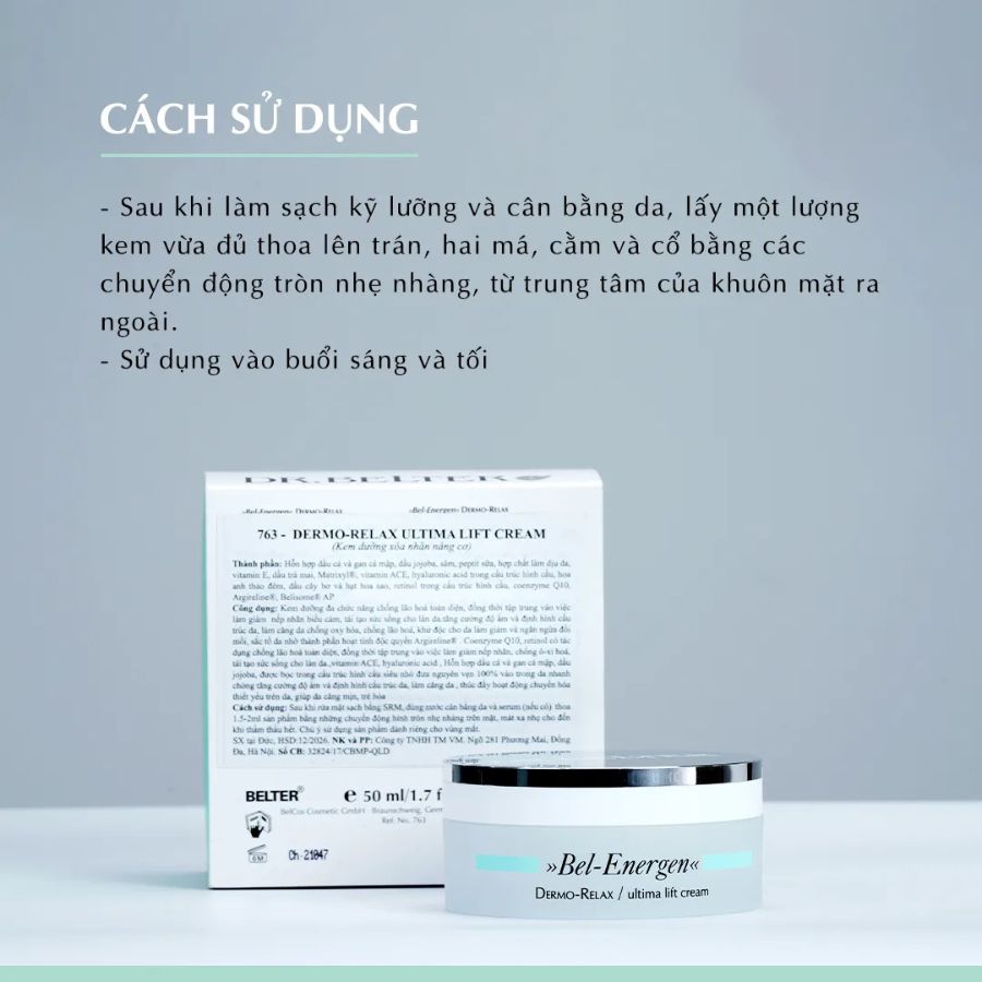 DR.BELTER BEL- ENERGEN RELAX CREAM ULTIMA LIFT CREAM/ KEM DƯỠNG CHO DA LÃO HOÁ DR.BELTER BEL- ENERGEN RELAX CREAM ULTIMA LIFT CREAM