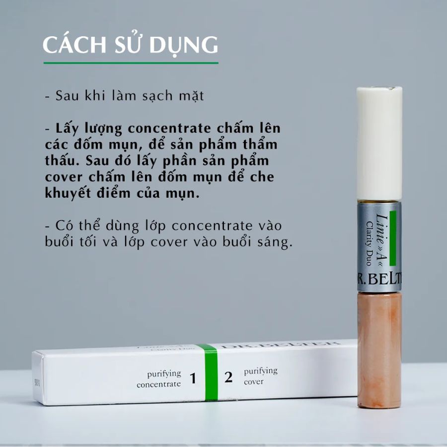DR.BELTER LINE A CLARITY DUO/ CHẤM MỤN KẾT HỢP CHE KHUYẾT ĐIỂM DR.BELTER LINE A CLARITY DUO