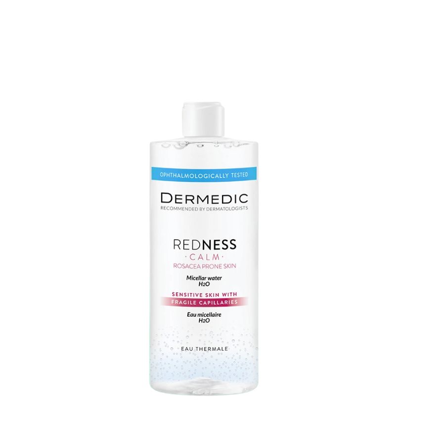DERMEDIC REDNESS MICELLAR WATER H2O: Nước Tẩy Trang Dịu Nhẹ Giảm Đỏ Cho Da Nhạy Cảm & Da Rosacea